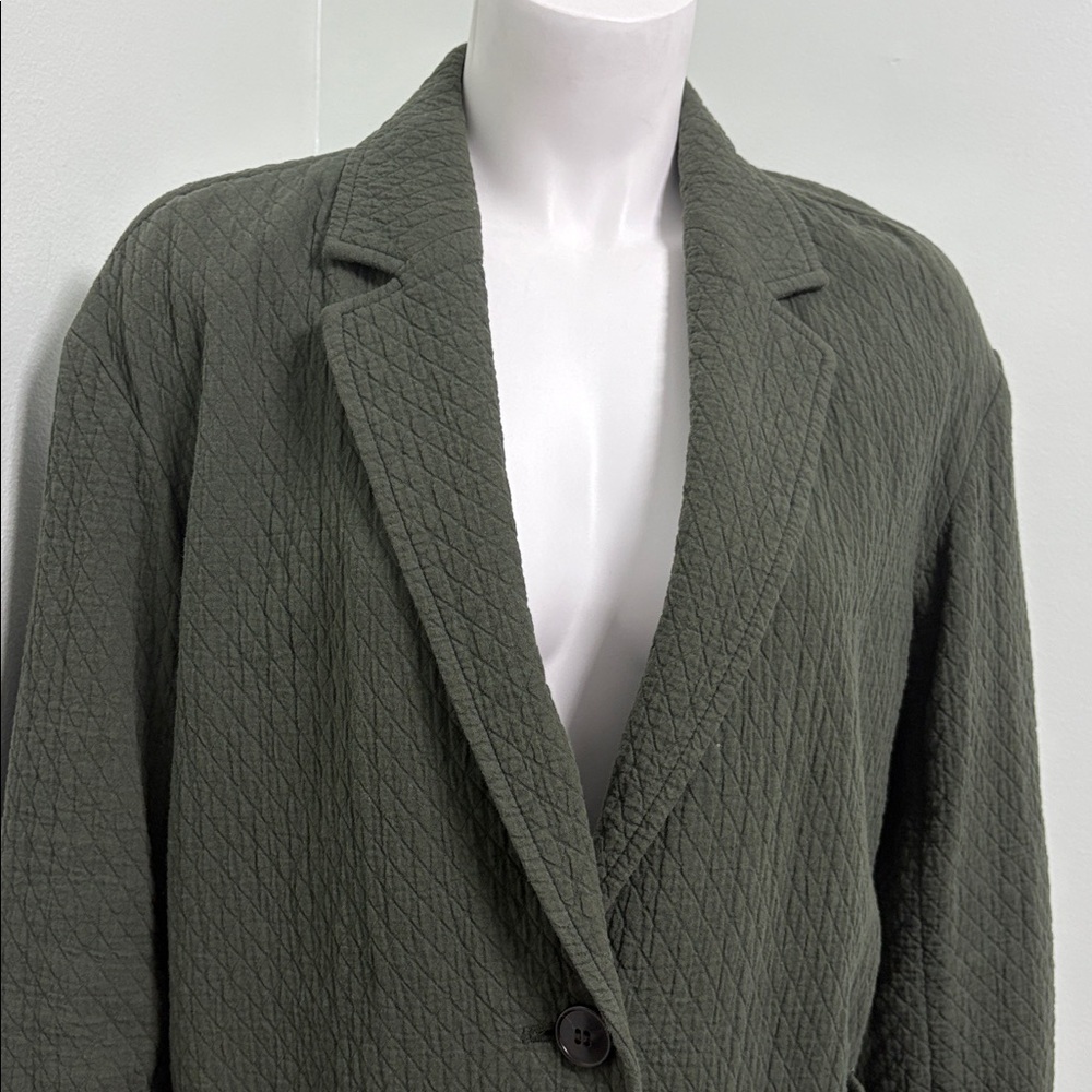 Madewell Shaw Olive Green Diamond Jacquard Blazer Womens Small - Picture 8 of 13